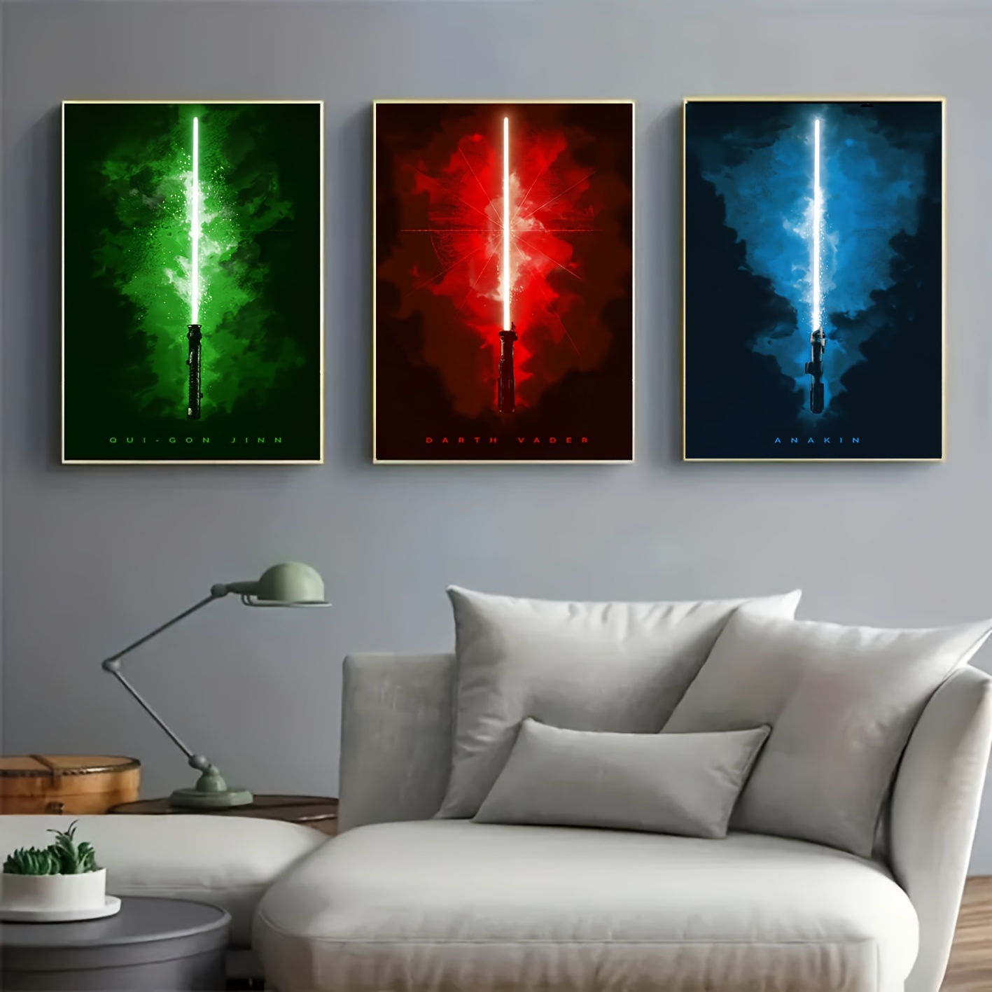 TEMU 3-piece Set, Modern Art Decor Posters, Light Saber Wall Art, 11.81x15.75in Each, Unframed Canvas Prints, Ideal…: retailer-supplied image