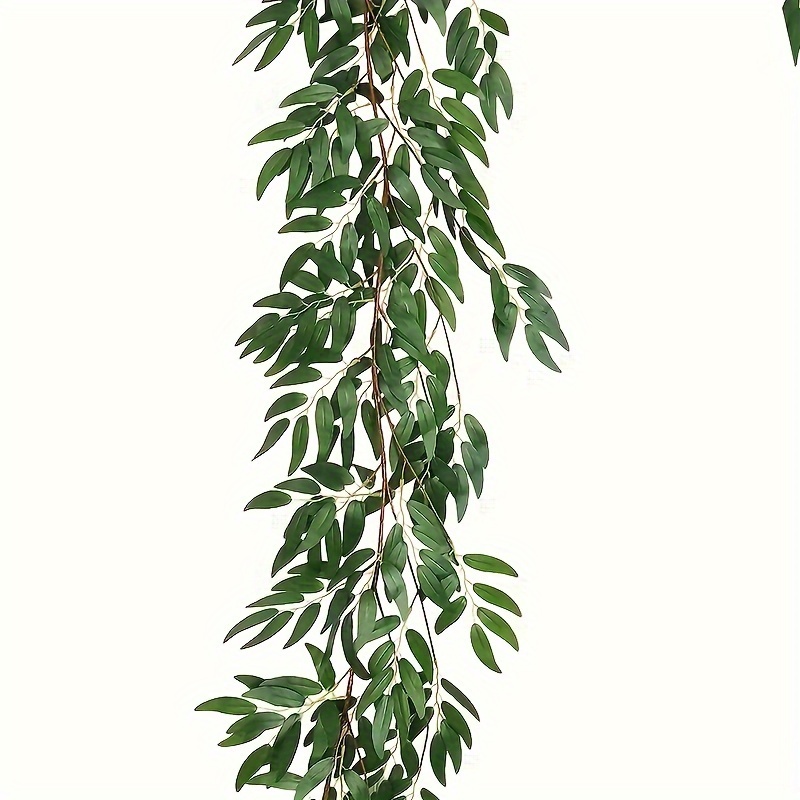 

1pc 5.6ft Artificial Hanging Willow Vine Twigs Fake Hanging Plant Silk Willow Leaves Ivy Garland Faux Greenery Ivy Decoration For Indoor Outdoor Wedding Jungle Beach Birthday Party Garden Table Decor