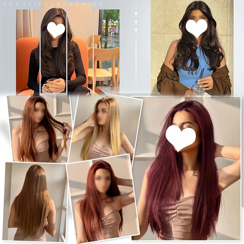 8pcs set clip in hair extensions straight 23inch 58cm long thick synthetic hair piece high temperature fiber double weft heat resistant fiber 8pcs   clip in hairpieces highlight   for women daily party festival gift details 1