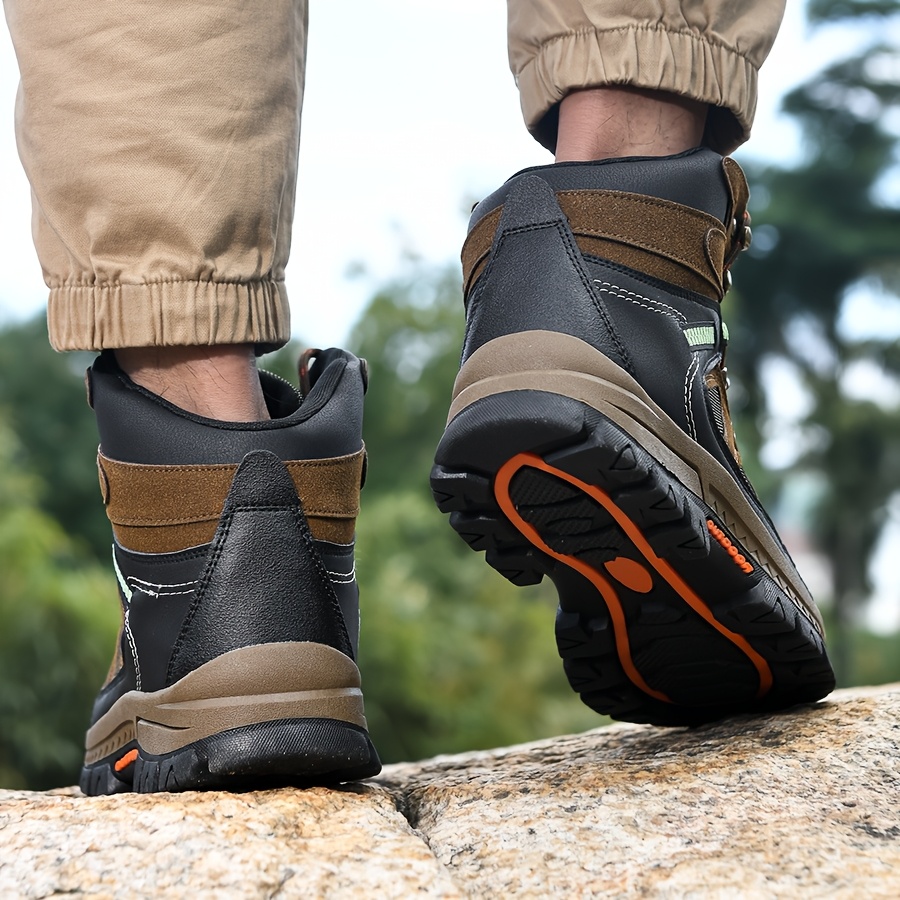 mens season calf hiking shoes heavy duty tpr traction - Temu display picture 2