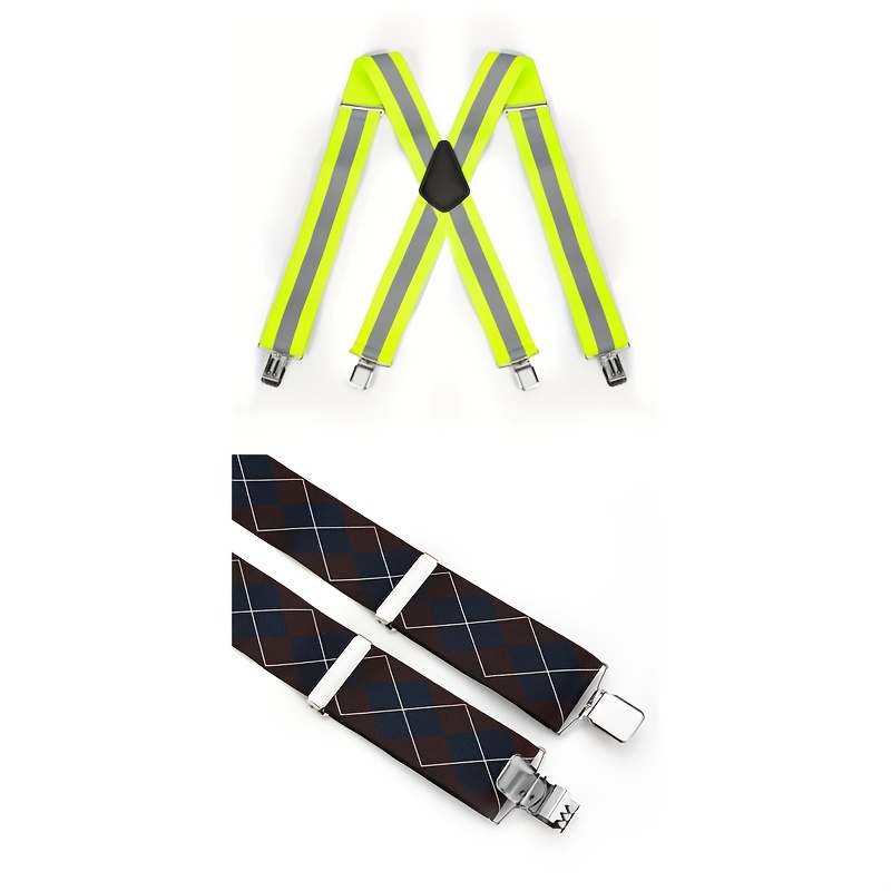 TEMU 5cm Men's X-shaped Printed Pattern High-elasticity Adjustable Suspenders