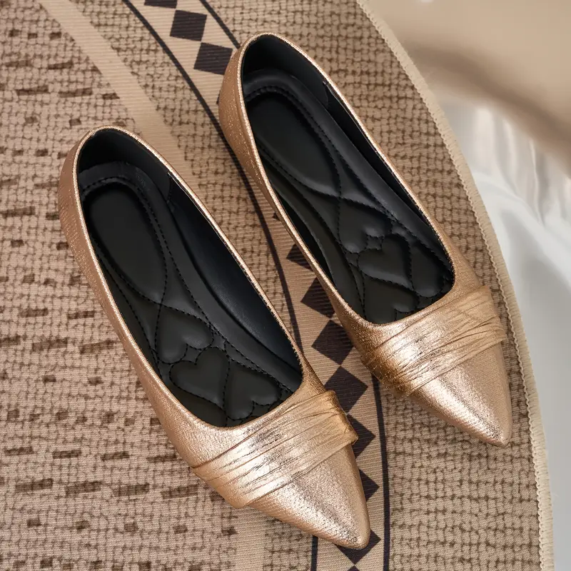 flat shoes for prom dresses Amazon.com | Stunner Women's Pointy Toe Diamond Chain Slip on Ballet Flats Formal Dress Flat Shoes for Working Apricot 35(5)