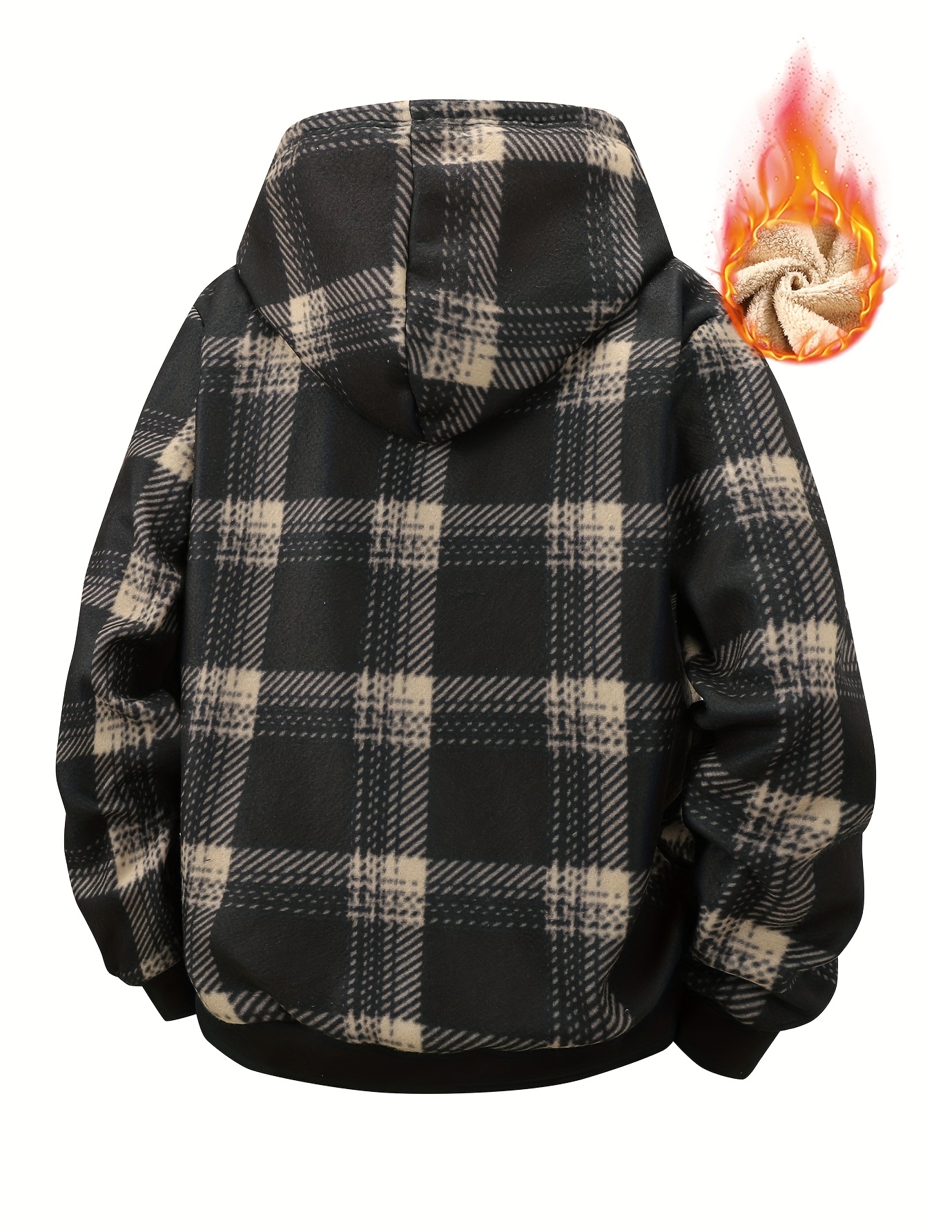 Men's Plaid Cardigan with Hood