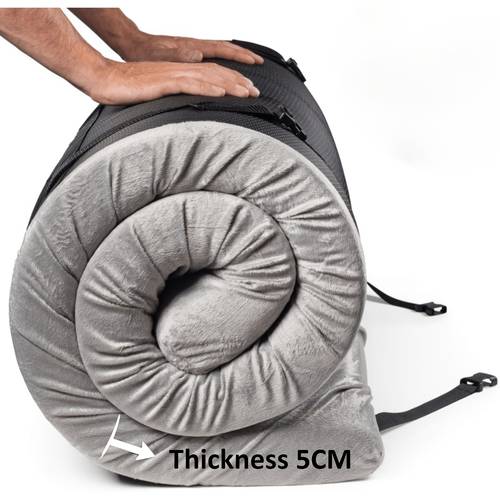 memory foam camping pad portable roll up sleep mat for floor tent car foldable lightweight removable with cover travel bag