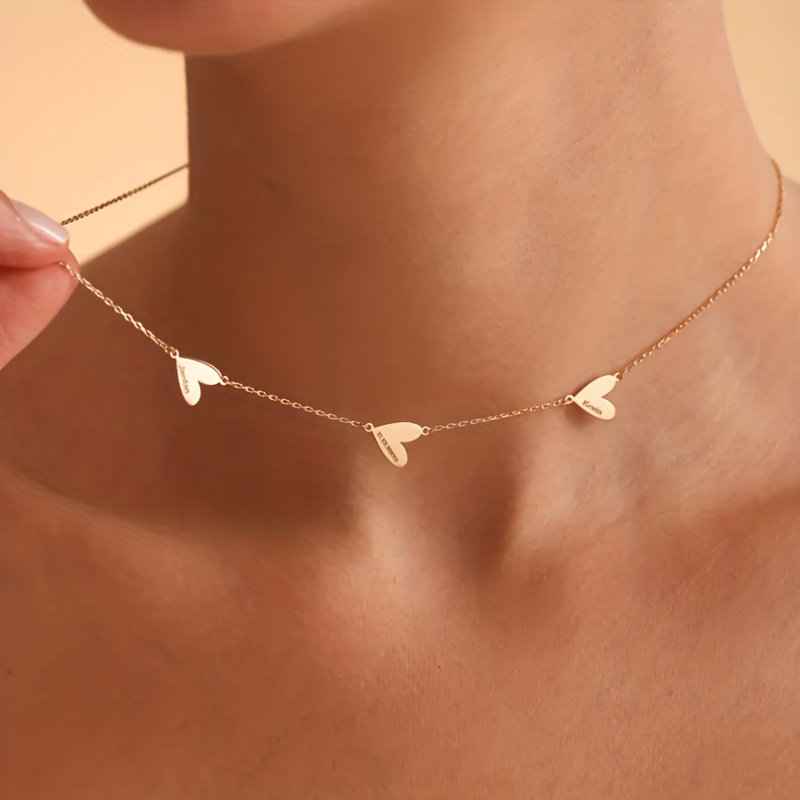 TEMU A Personalized Love Pendant Necklace Designed For Women, Featuring Custom Engravings Of Names Of Family, , , Perfect As Gifts For Valentine's