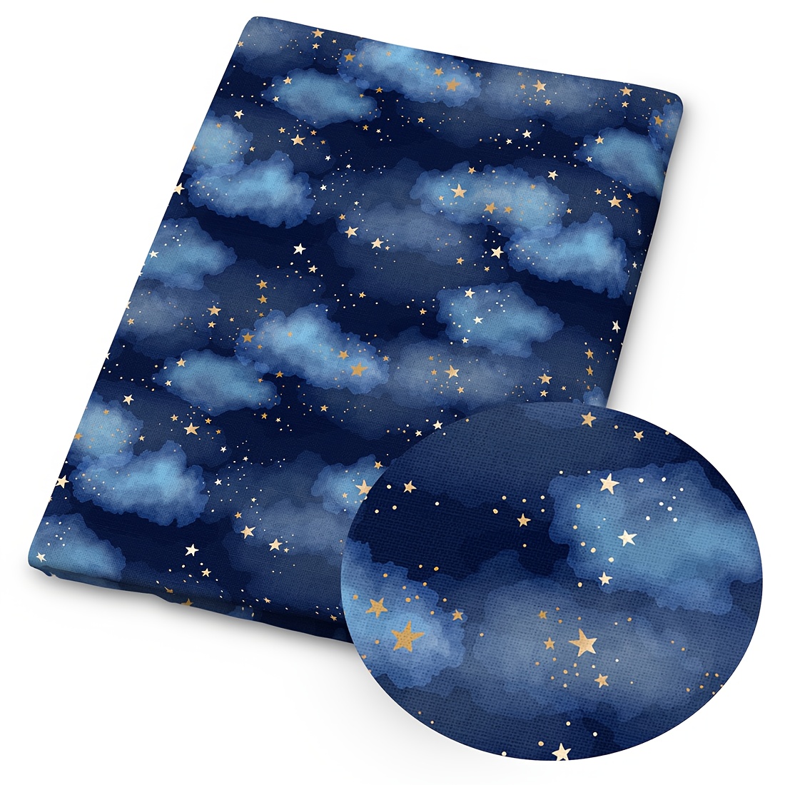 Image of 1pc Of Blue Print Fabric - Size: 59 X 19.68 Inches (150 X 50 Cm), Featuring Patterns Of , Waves, , , And Whales, Suitable For Crafts, , Wallet Making, And Fabric Creation