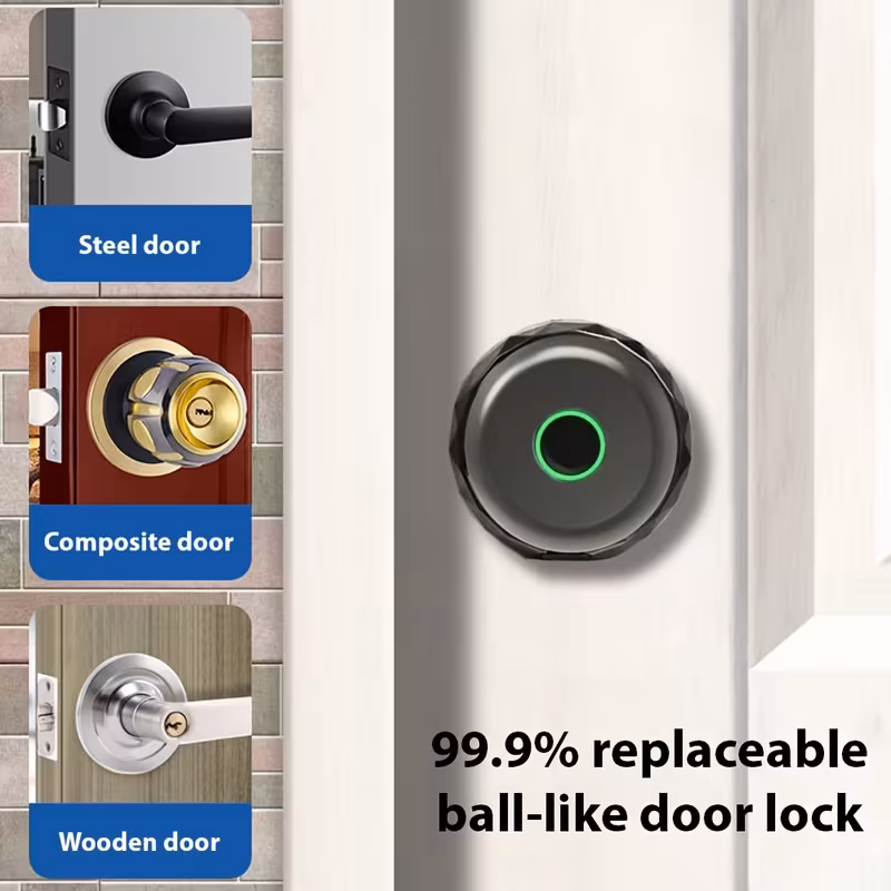 smart fingerprint door lock with app control biometric keyless entry door knob alloy metal for bedroom front door apartment office and hotel Product details 5