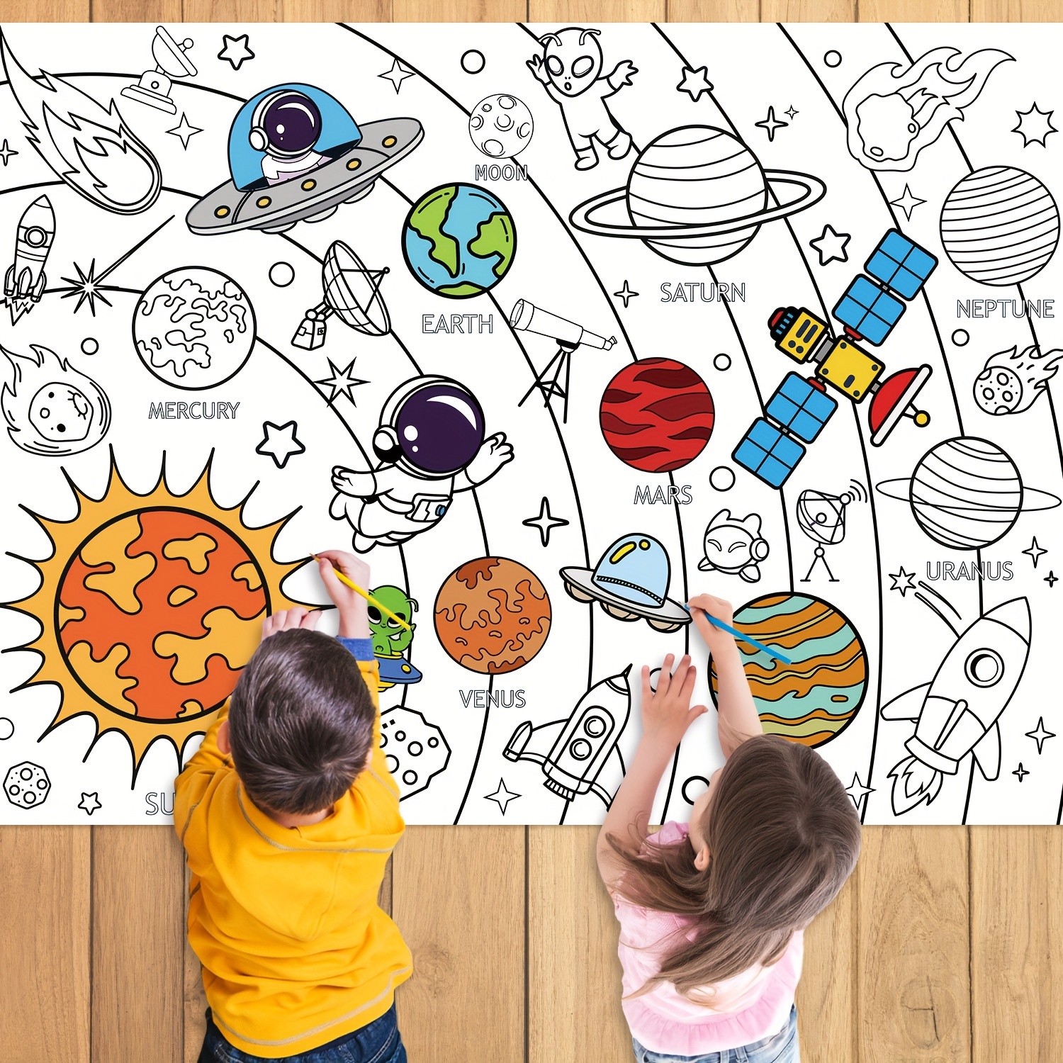 

Giant Coloring Poster For Classroom Wall - Birthday Activity Poster/table Cover, Perfect For School Parties, Birthday Party And Special Events Decoration