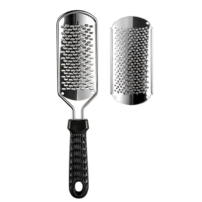 TEMU 2pcs Stainless Steel Foot File Set With Metal Foot File Replacement : 1 Large Hole Foot File + 1 Small Hole Foot File Replacement File.