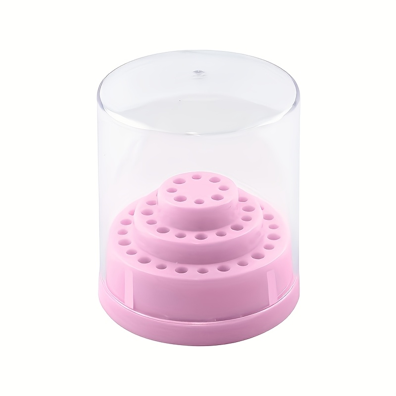1pc 48 Holes Professional Nail Bit Holder Exhibition Stand Nail Manicure Tool Acrylic Cover Box