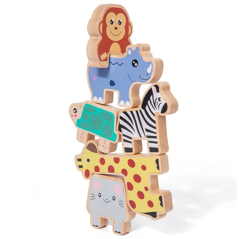 Wooden Animal Sorting Stacking Blocks Toy