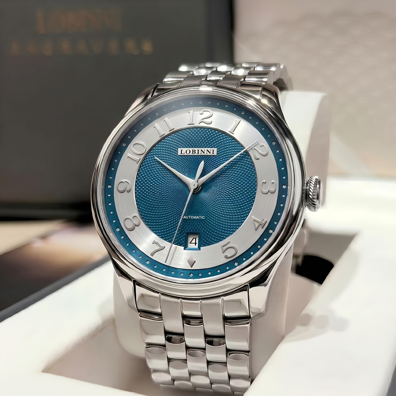 Image of Lobinni Watch Men's Mechanical Watch Fully Automatic Luminous Business Watch Gentleman Series Men's Watch, Without Battery