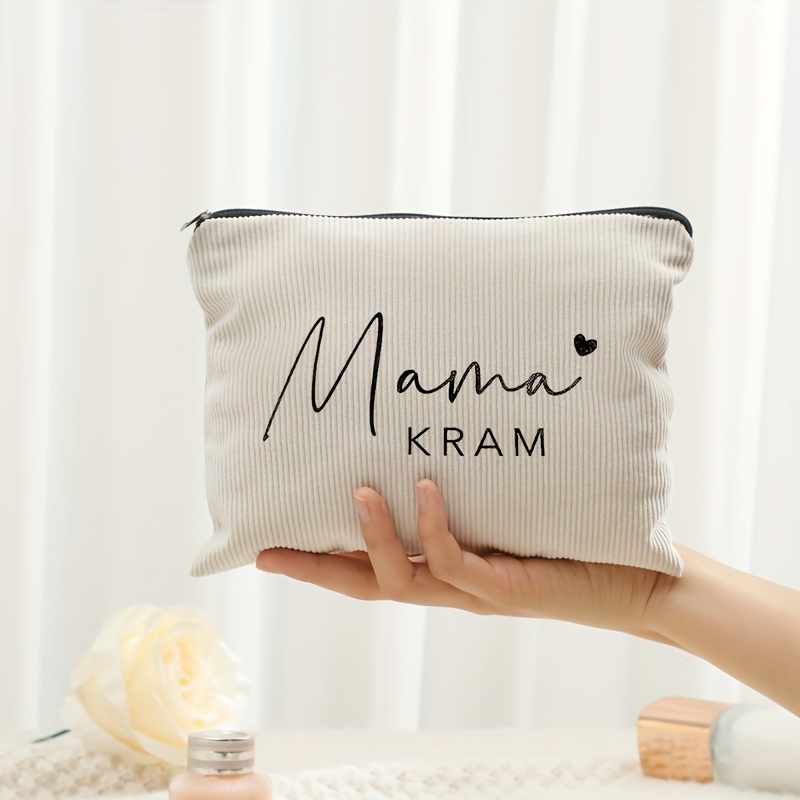 Image of Mother's Day Gift Bag Bag Mom Bag Mom Makeup Travel Gift Newborn Gift Gifts Zippered Pouch Mother's Day Patterned Corduroy Zipper Bag, Lightweight And Multifunctional Storage Bag
