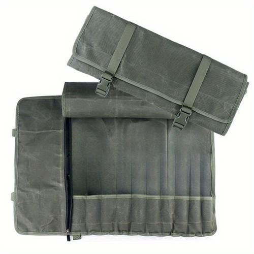 16a canvas chef knife bag kitchen cooking portable durable roll up carry case storage pockets