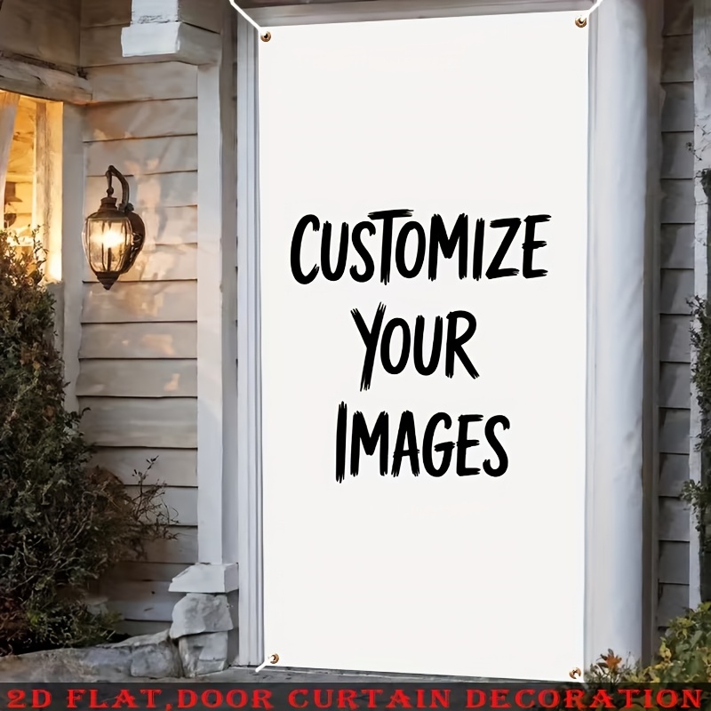 TEMU Aangepaste Banner, Aangepaste Deurbanner, Gepersonaliseerde Banner met Aanpasbare Foto's, Het Creëren van Exclusieve Logos, Afbeeldingen en