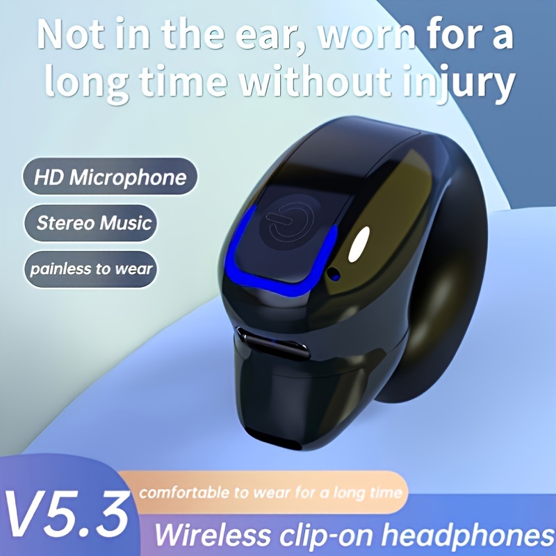 

Wireless Earphones With Bone Conduction, Ear-clip Style, Open Design, Suitable For Sports Like Running And Cycling, With Noise Reduction For Phone Calls.