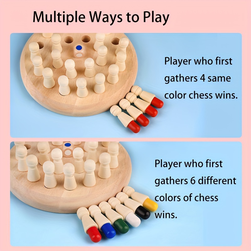 wooden memory educational chess puzzle for kids adults portable family strategy board game for holiday gifts brain training details 2