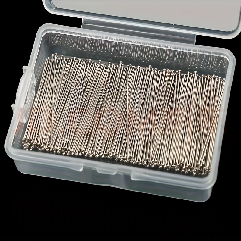 

500pcs Large Eye Pins With Clear Plastic Storage Box - Sharp & Sewing, Crafting, And Office Supplies For Diy Projects, Sewing Supplies Accessories