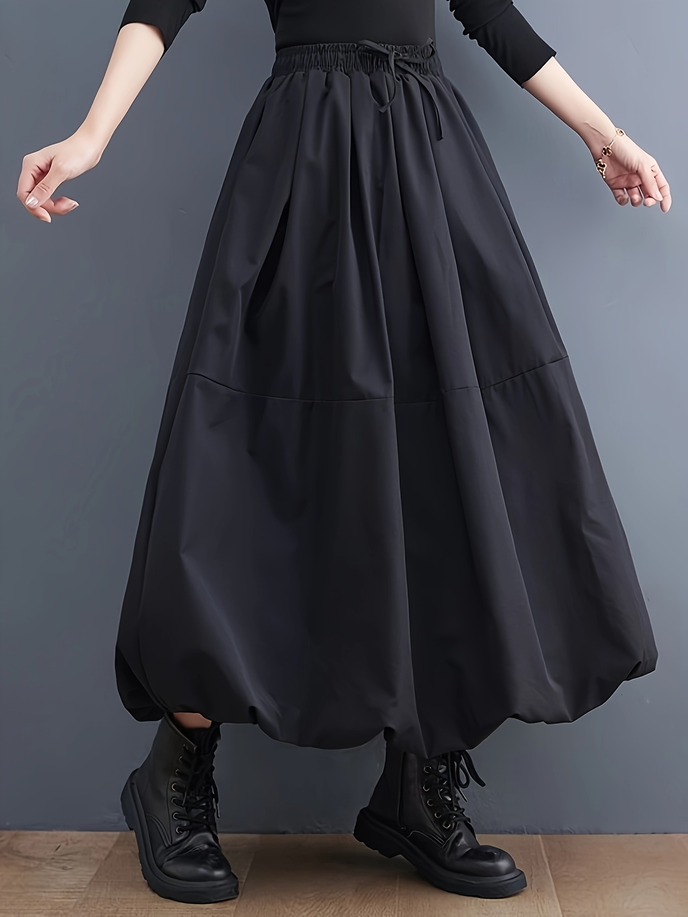 【BAON】24SS★ [BAONHAUS] Check Ribbon Banding Balloon Skirt BAON】24SS☆ [BAONHAUS] Check Ribbon Banding Balloon Skirt