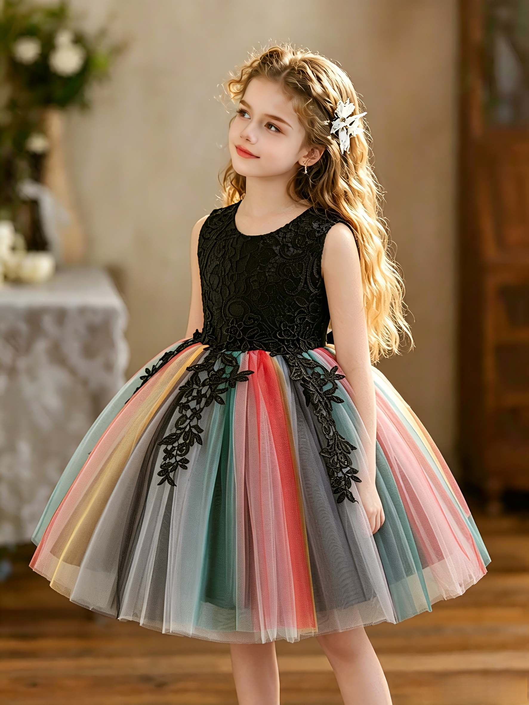 holiday novelty dresses halloween girls dress black lace dress little girl Christmas costume