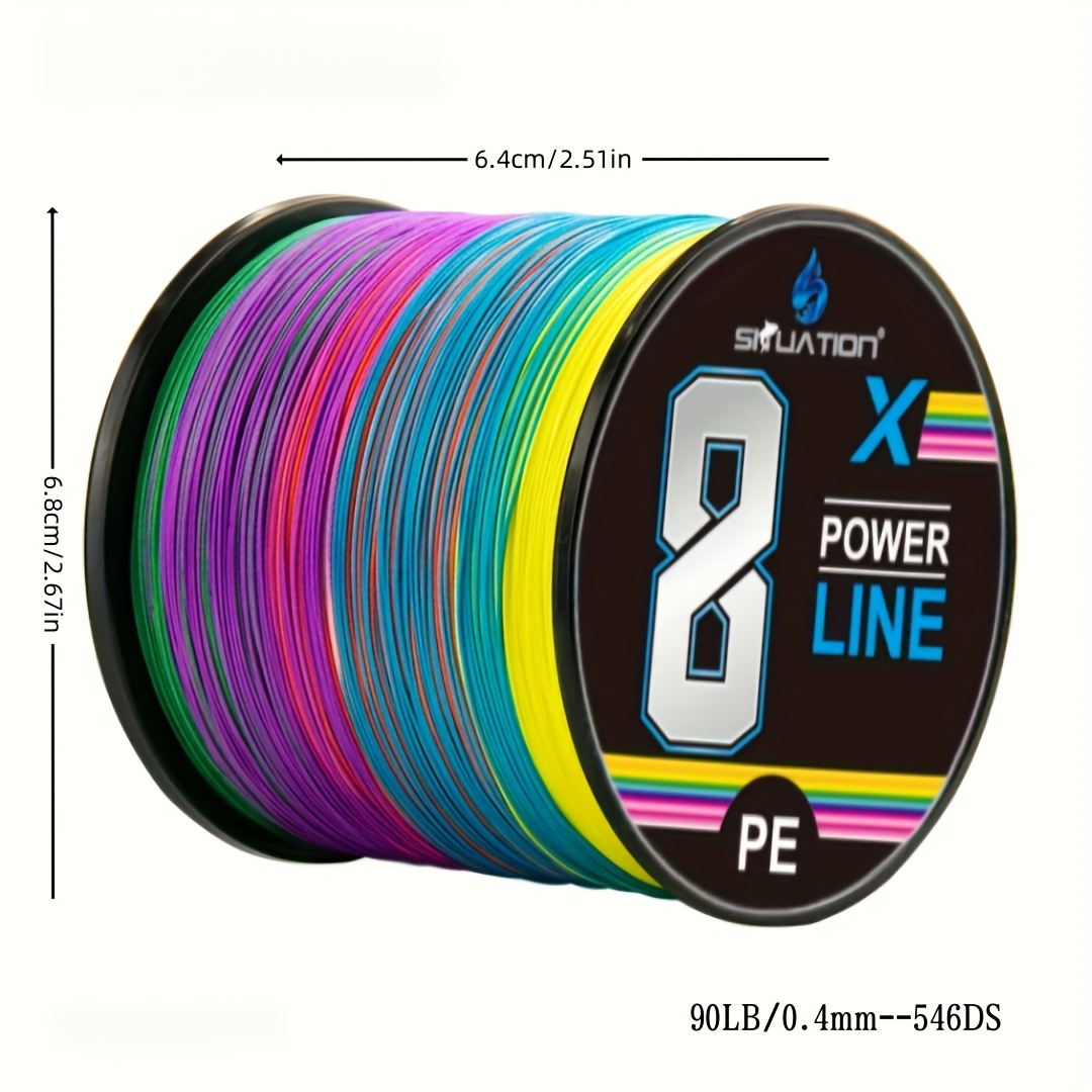 Image of A Roll Of 8-strand Colorful Fishing Line | 100m/300m/500m, 25lb/33lb/41lb/45lb/60lb/80lb/90lb, Super Tensile Woven, Freshwater And Sea Fishing , Strong Wear Resistance, Pe Material, Mixed Colors, By