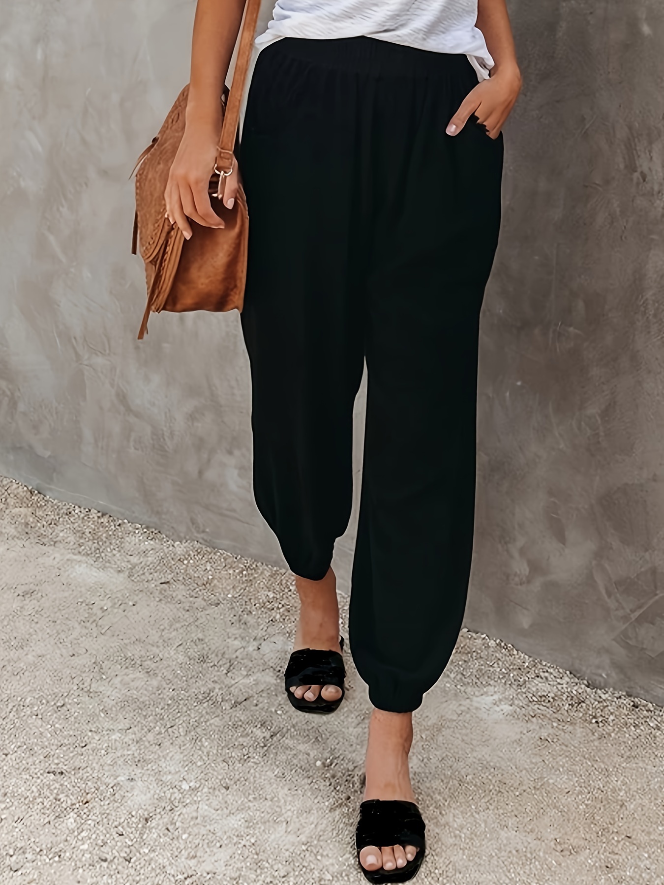 Loose Cotton and Linen Casual Pants Home Harlan Trousers Ladies Casual Pants  Yoga Pants for Women Plus Size Tall Black : : Clothing, Shoes &  Accessories