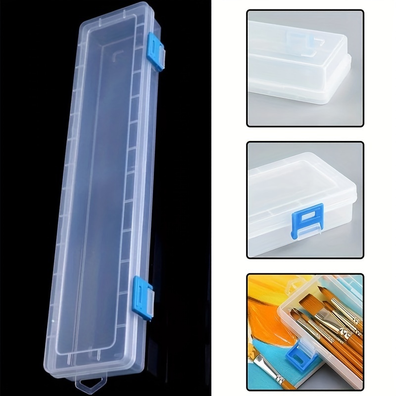 

Clear Plastic Organizer - Portable Storage Box For Brushes, & Gouache , Desk