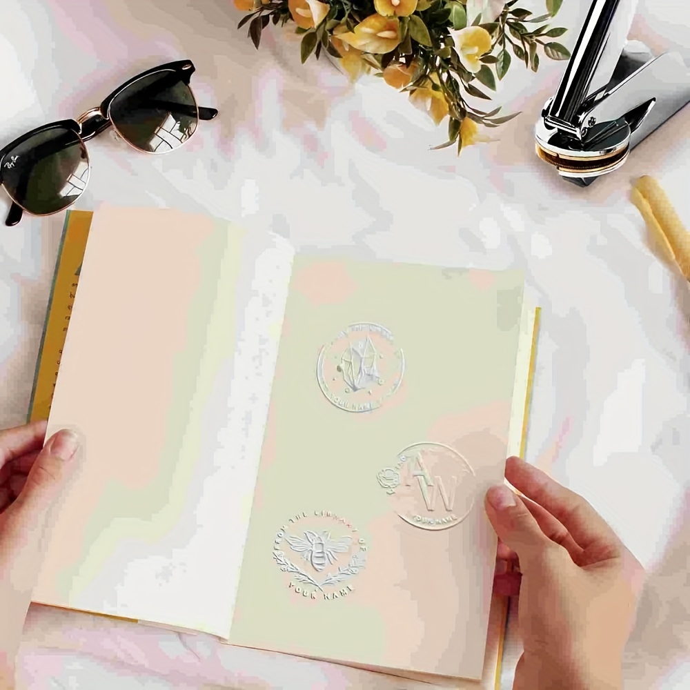 personalized embosser stamp   embosser stamp own or emblem   weddings libraries book embosser Product details 2