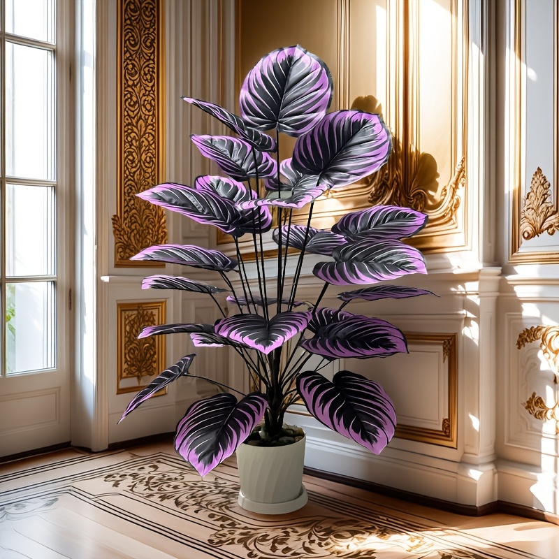 

1pc Vibrant Purple Artificial Plant - Decor, Accent, Ideal For Valentine's Day & Day, Yam Plant, Desk Decor, Simulated Pot Plant