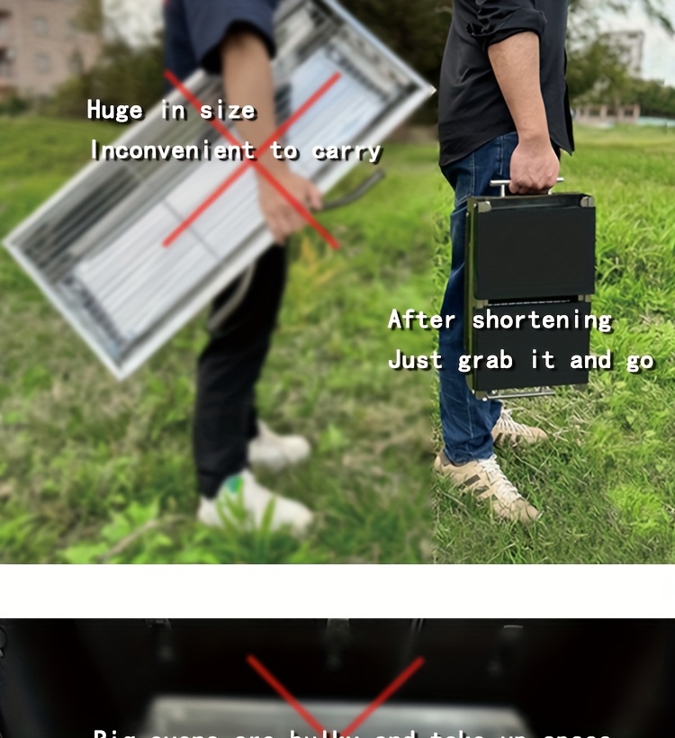 This Portable Charcoal Barbecue Grill Features a Convenient Retractable Design for Easy Transport. It Measures 17.51 Inches by 9 Inches When Stored And Expands to 28.34 Inches by 9 Inches When Set Up, Stretching to 40.74 Inches by 9.05 Inches. It Comes with Barbecue Tools And Makes a Great Gift for Men.