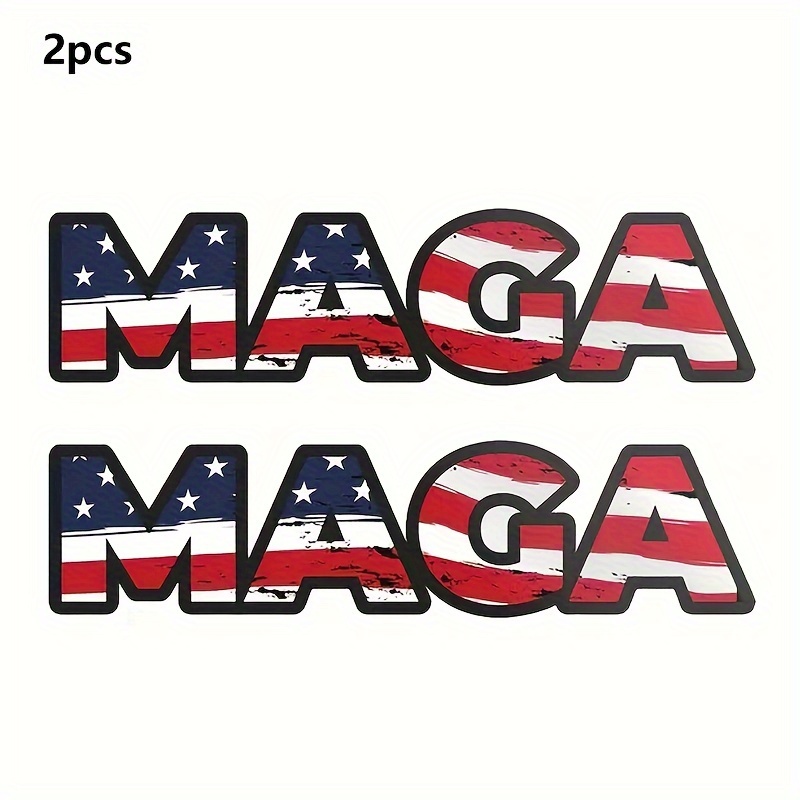 

2pcs Maga Usa American Flag Vinyl Sticker, Sticker Maga Cars Trucks Laptops For Car Motorcycle Bike