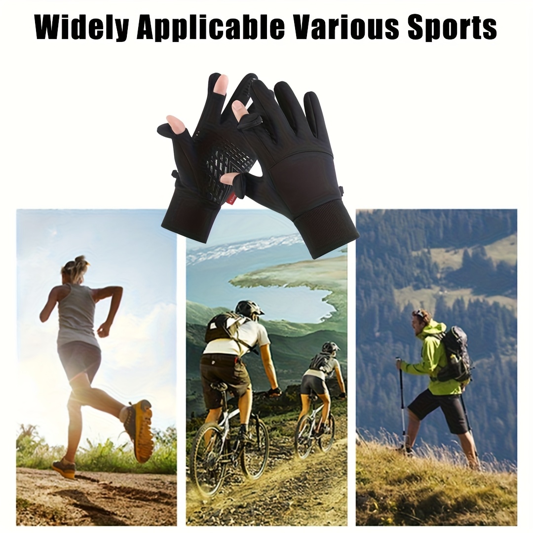 Men'S & Women'S Full-Finger Cycling Gloves - Touchscreen Compatible, Anti-Slip, Windproof, Thermal, Full-Finger Design for Biking, Running, Driving