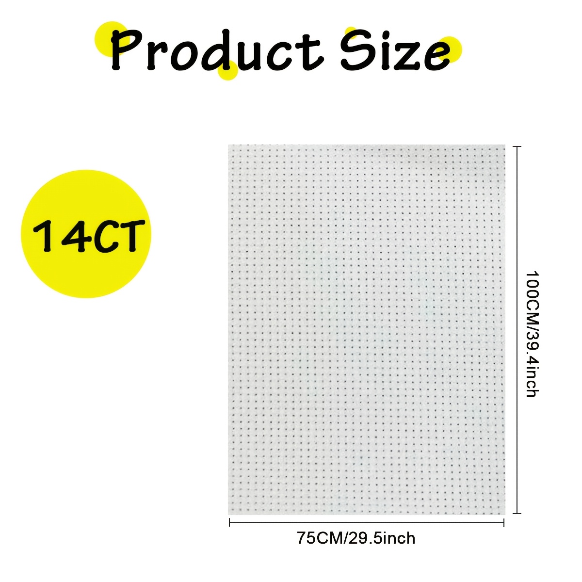 Large-Sized White Cross-Stitch Fabric Made of Polyester