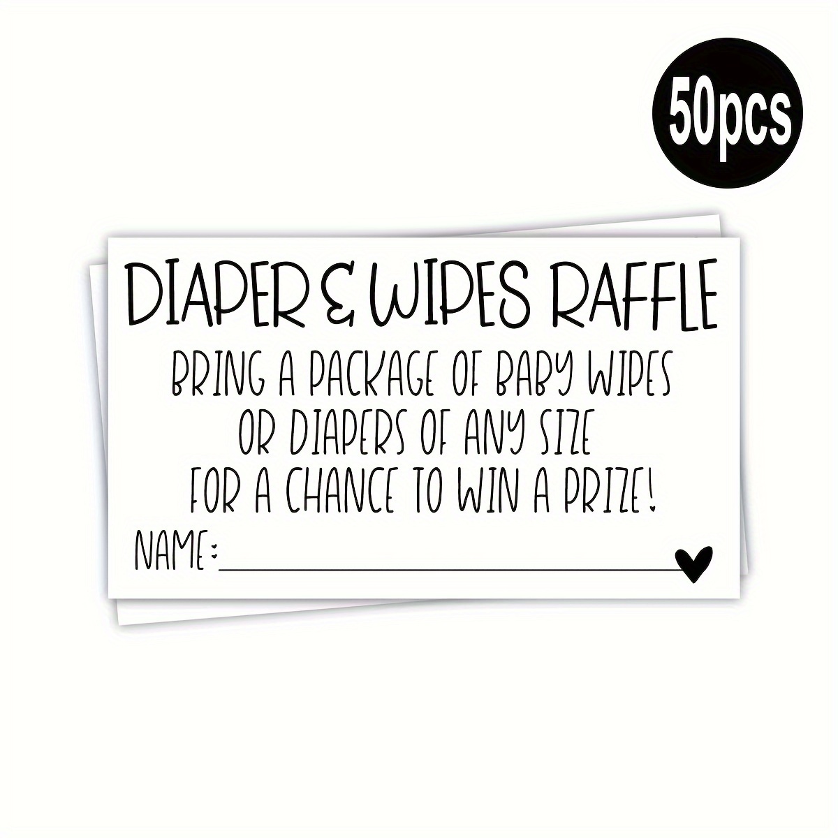 TEMU 50 Tickets For Diapers And Wipes - Baby Shower Invitation Insert - Baby Shower Game Activity