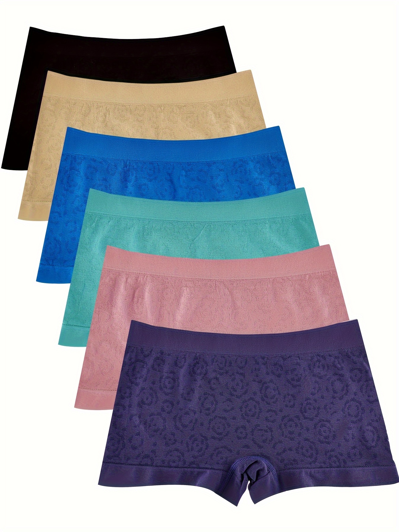 Mixed Colour Boyshort Panties Simple Comfort Seamless - Temu