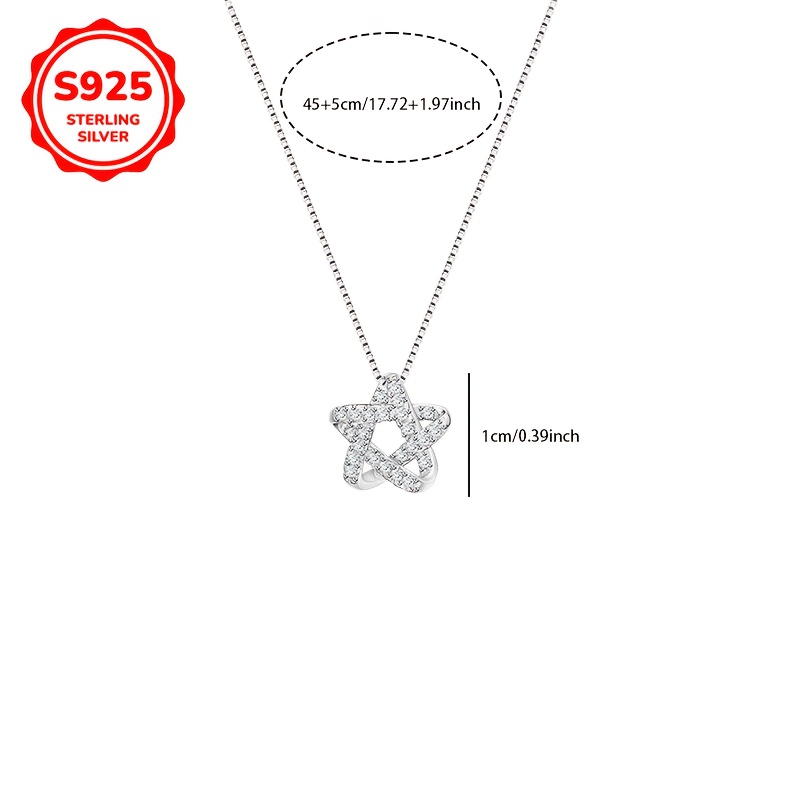 925 Hypoallergenic Shimmering Star Necklace, Elegant Gift