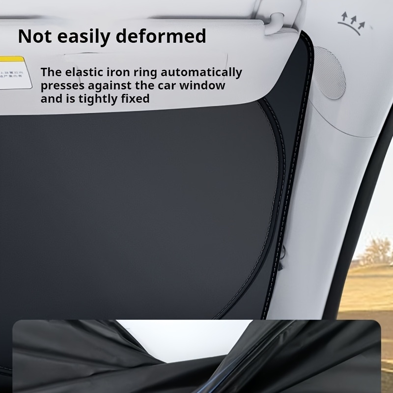 TEMU Windshield Sunshade For For And Model 3 - Fit, Foldable Front Window Sunshade Visor Accessory - Blocks Heat And