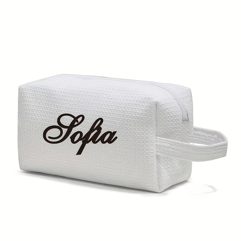 TEMU Personalized Custom Toiletry Bag Makeup Bag Organizer, Embroidered Name Customization, Suitable For Holiday Gifting Birthday Present Christmas