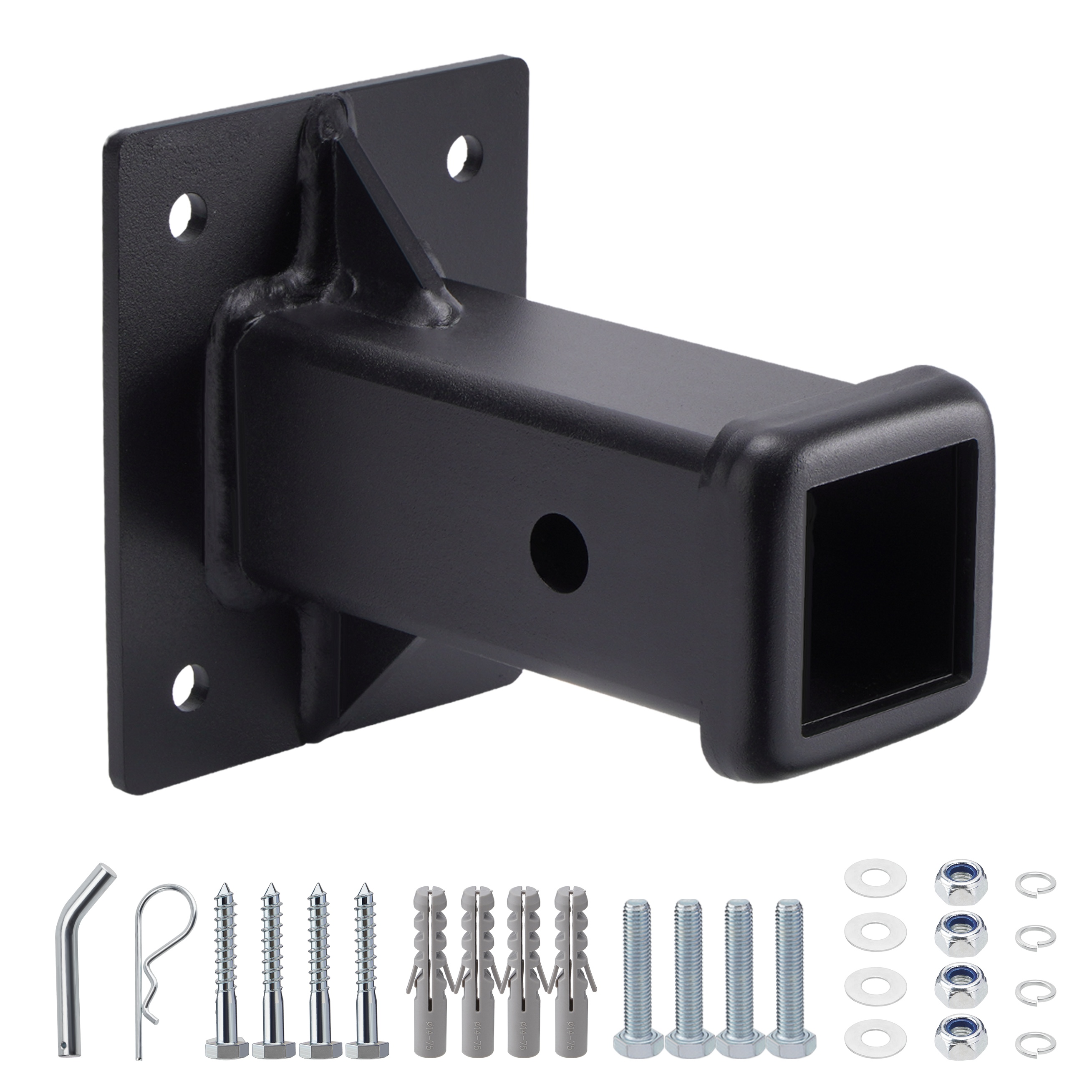 TEMU -on Hitch Receiver Tube 2inch Hitch Trailer Wall Mounted Receiver For Lawn Tractor Mower Receiver Plate Tube Bumper Trailer Hitch Extender With