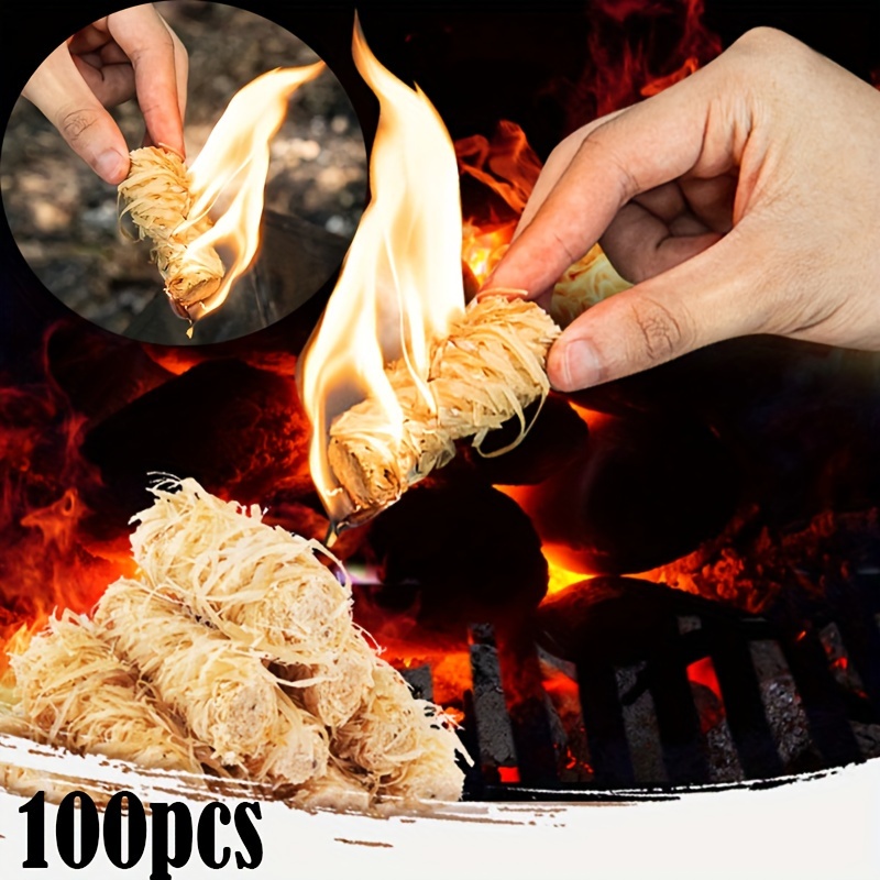 

85/100/200pcs Piece Wooden Igniter, Tasteless Waterproof Igniter, All-weather, Suitable For Barbecue Grill, Fire Pit, Fireplace, Barbecue Stove, Wood Stove, Smoke Stove, Bonfire, Party, Camping