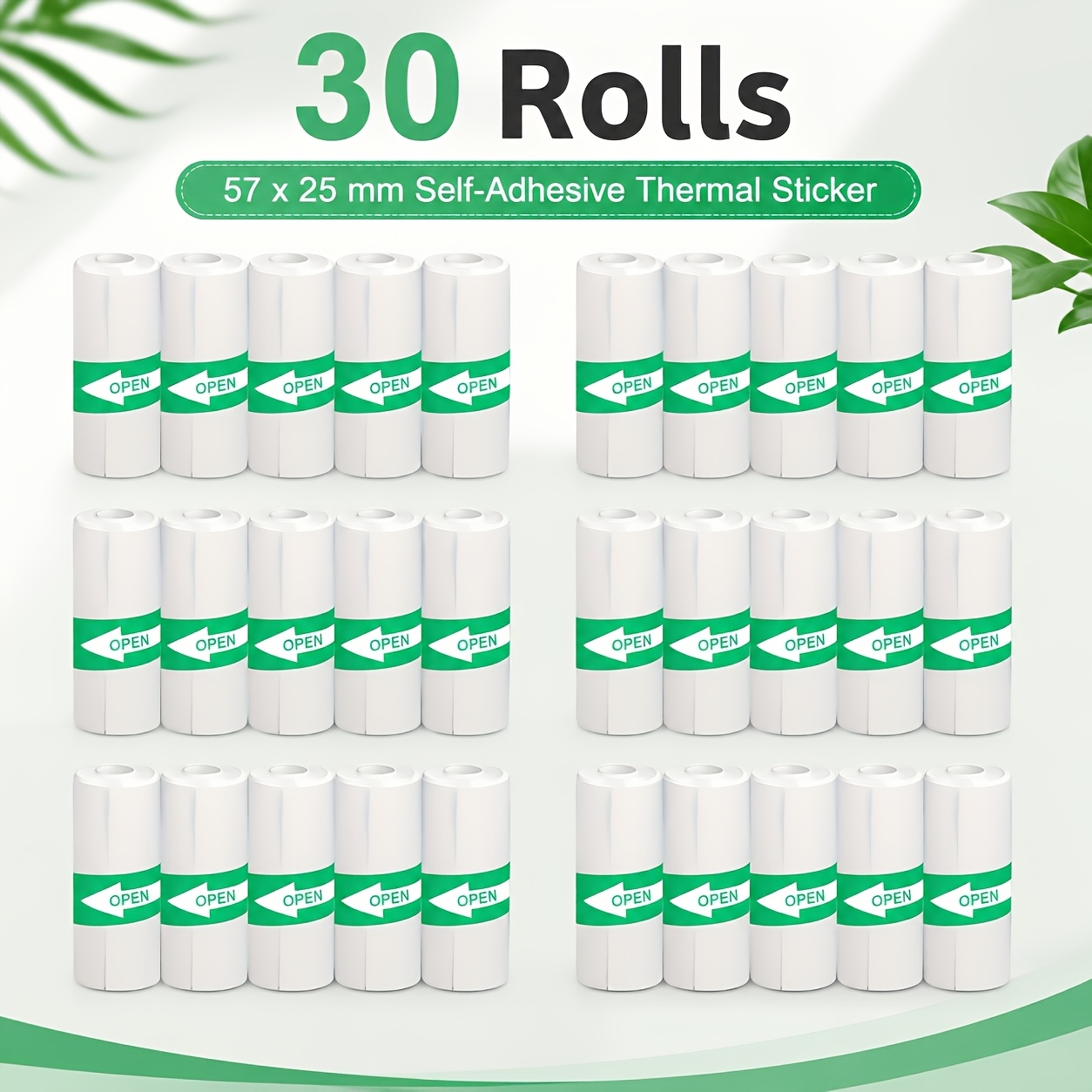 TEMU 30 Rouleaux de Papier Thermique POS et de de 57X25Mm, Adapté Également aux Mini Imprimantes Thermiques de Poche et aux Appareils Photo