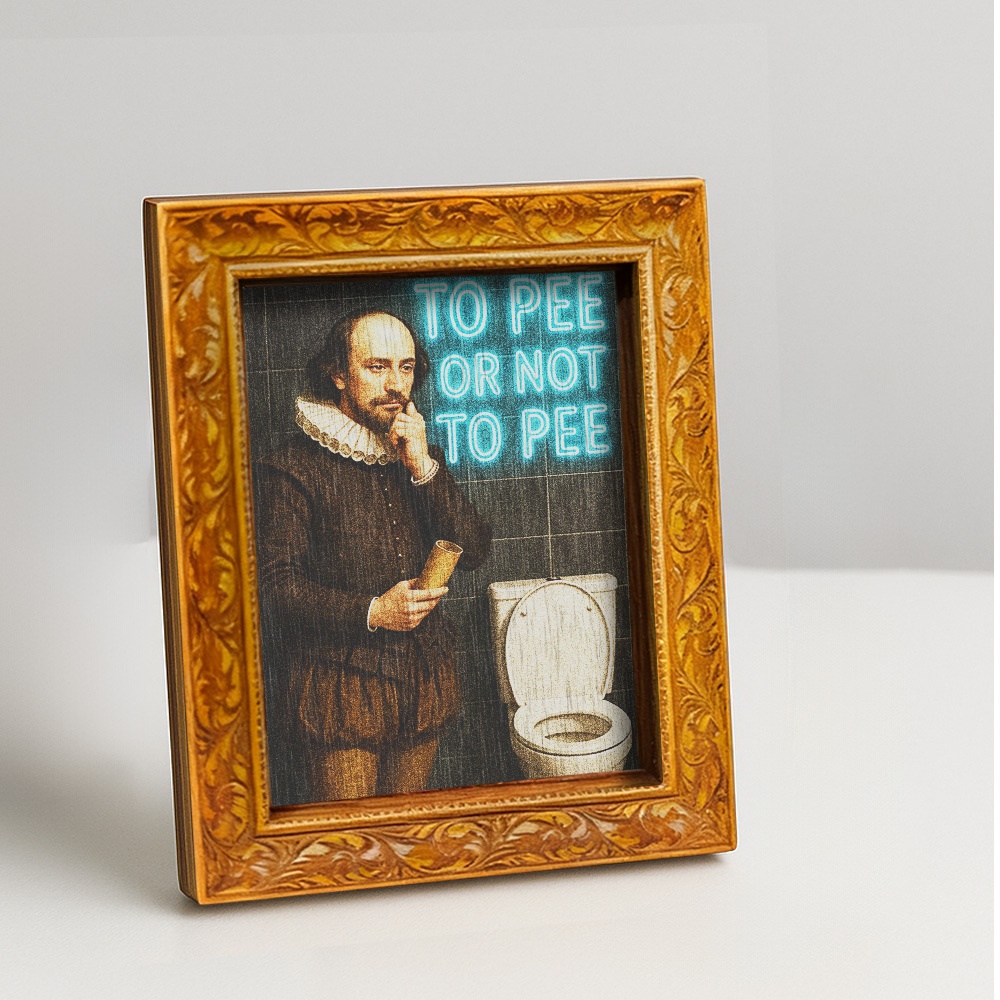 TEMU 1 aimant de réfrigérateur "Le de ", mini-peinture décorative en bois, "Pisser ou ne pas pisser", aimant de réfrigérateur en bois, convient pour