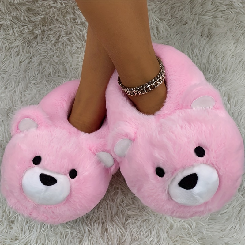 cozy cute polar bear plush indoor slippers for   soft warm anti slip home shoes with design   fall   purple tie dye style   shoes   cartoon style warm comfortable wear Product details 0