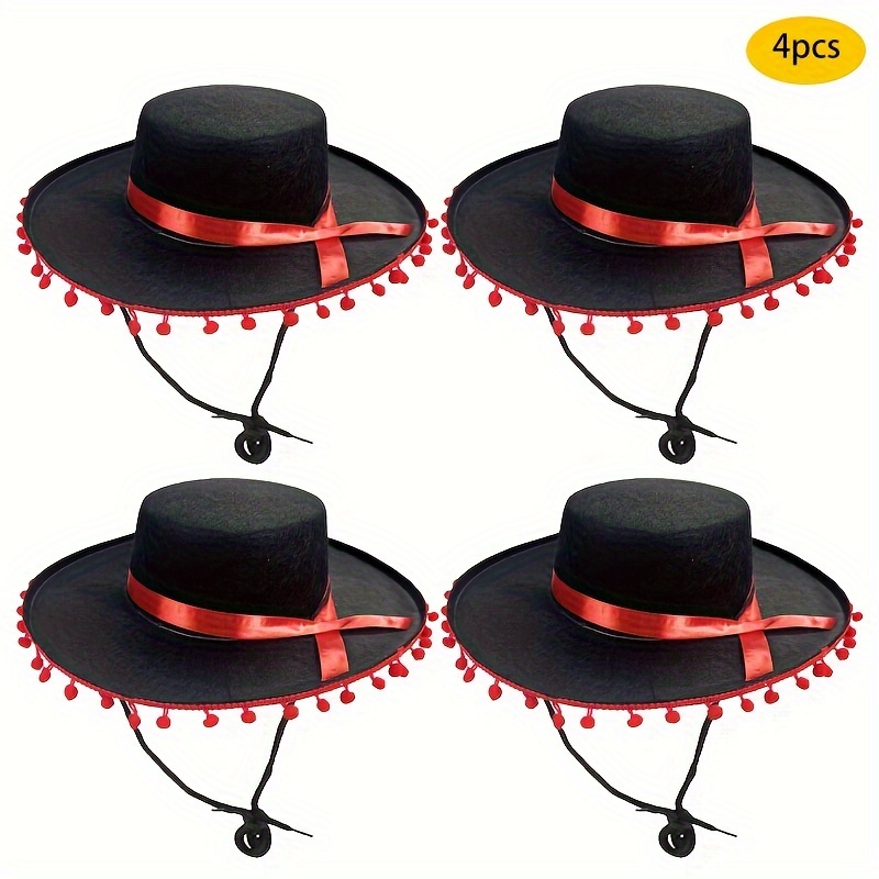 TEMU Set di quattro pezzi di cappello da cowboy con per decorazioni di feste di Halloween