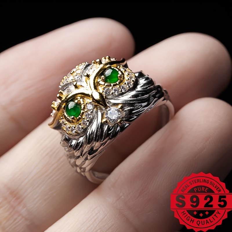 925 Silver Inlaid Natural Stone DIY Ring