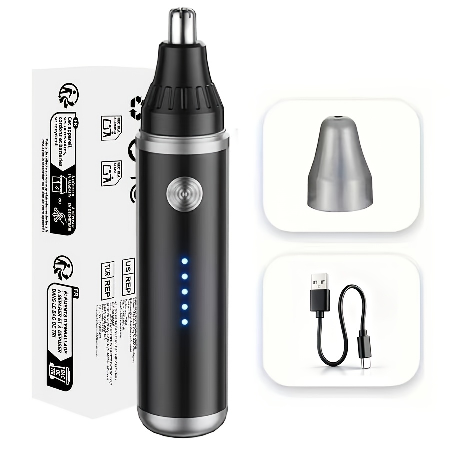 Image of Usb- Electric Nose Hair Trimmer Suitable For - Usb-rechargeable Facial Hair Shaver With Ear & Eyebrow Trimmer, Compact & Hygienic For Or Travel Device