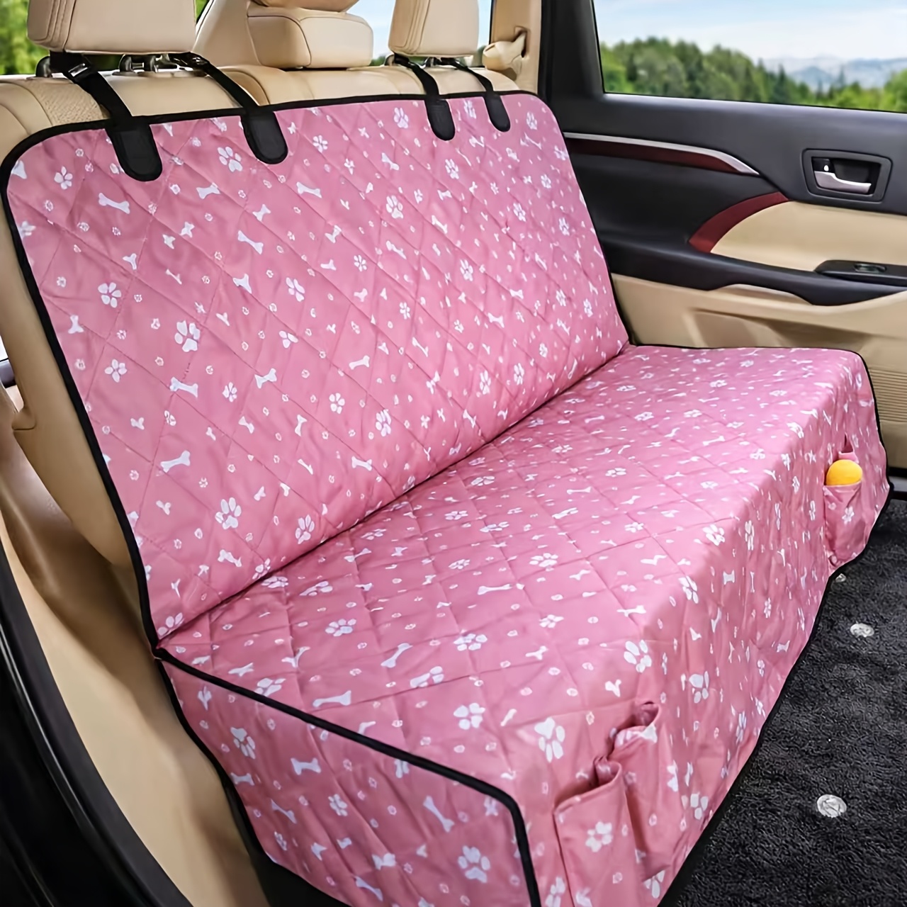 TEMU Pet Car Back Seat Cover With Storage Bag, Anti-scratch And Wear-resistant Mat