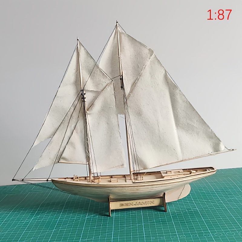 

1:87 Scale Classic Wooden Sailboat Model Kit - Hobbyists & Collectors,