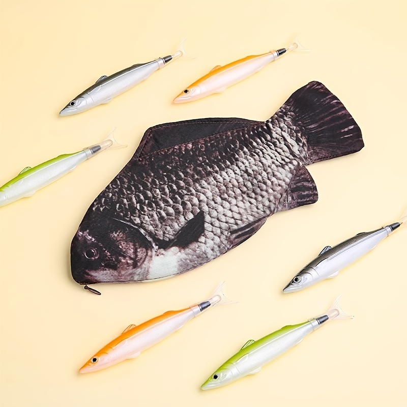 Simulated Crucian Pencil Bag Personality Creative Salt Fish - Temu