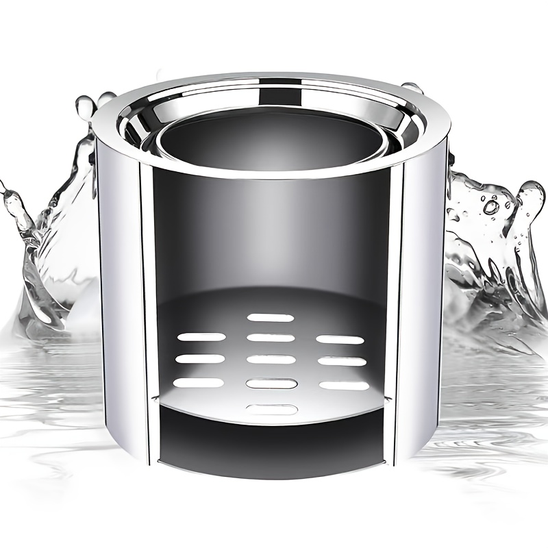 stainless steel portable camping fire pit - dual-use outdoor fireplace & heater with adjustable legs, durable metal construction for camping, hiking, backyard, picnics -   heat distribution, no electricity needed, camping stove, picnic essentials, sleek metallic  , sturdy construction, fire pit outdoor, outdoor heater, large outdoor fireplace, garden fireplace, patio heater 0